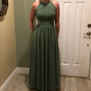 Bill lavkoff long green prom dress